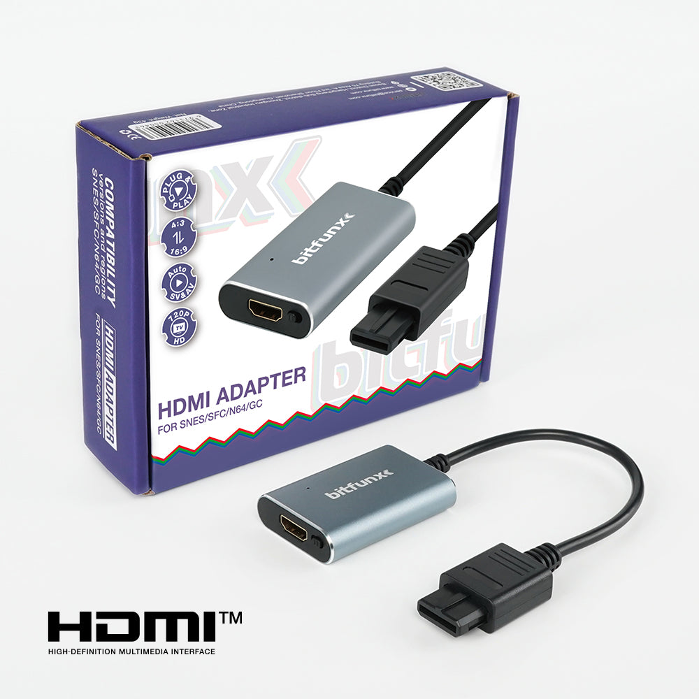 Bitfunx SV/AV HDMI® Adapter for N64 SNES SFC NGC