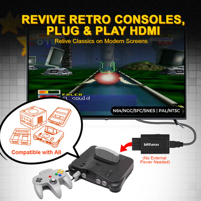 Bitfunx MIni HDMI Adapter for N64 SNES SFC NGC - Bitfunx Official Store
