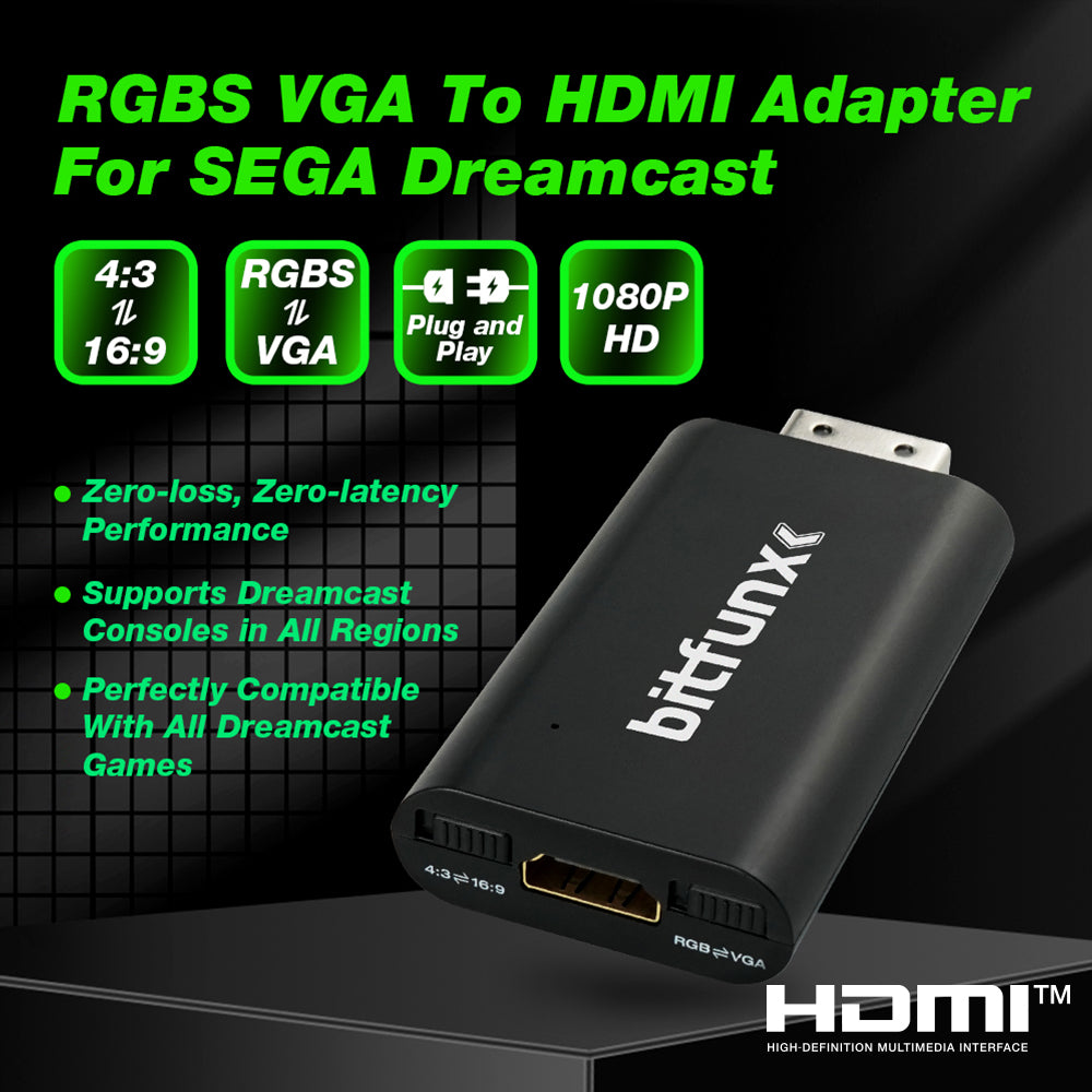 Bitfunx RGBS/VGA to HDMI® Adapter For Sega Dreamcast