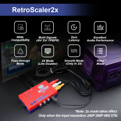 RetroScaler2x Composite SV YPBPR to HDMI Upscaler Converter - Bitfunx Official Store