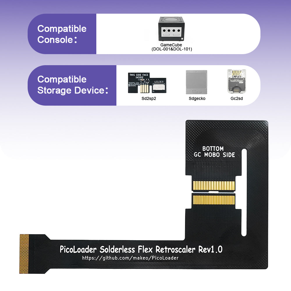 Bitfunx PicoLoader No‑Weld Flex Cable for NGC SD2SP2 GC2SD SDGecko