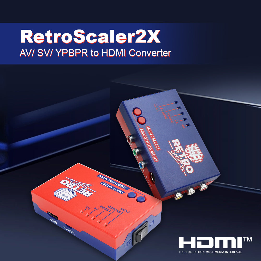 RetroScaler2x Composite SV YPBPR to HDMI Upscaler Converter - Bitfunx Official Store