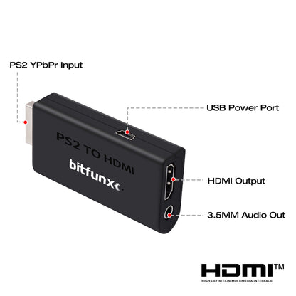 Bitfunx Component to HDMI® Adapter for PS2 & PS3