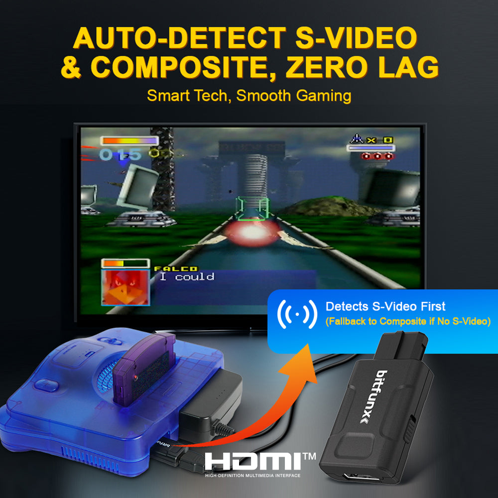 Bitfunx SNES SFC NGC Nintendo 64 to HDMI® Adapter for Retro Video
