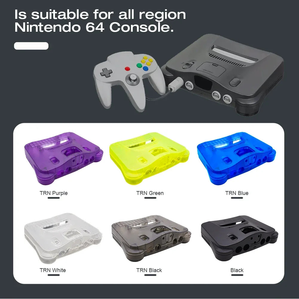N64 Case Shell Bitfunx N64 Transparent Replacement Shell for Nintendo 64 housing ...